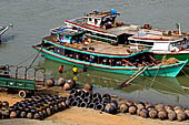 Old Bagan Myanmar. The jetty of the Irrawaddy river.